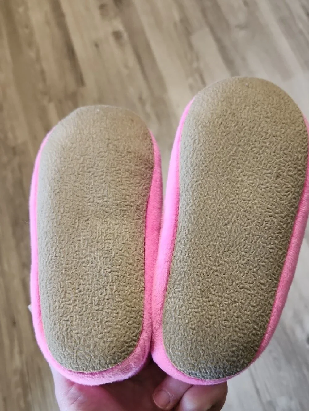 Laura Ashley Bright Pink Girls Plush Moccasins with Glitter Bow 10-11